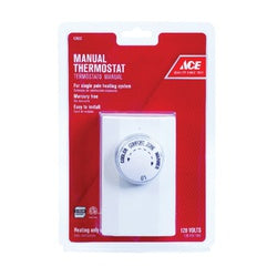 ACE Mechanical Thermostat 120 V 22 A Manual Operation White