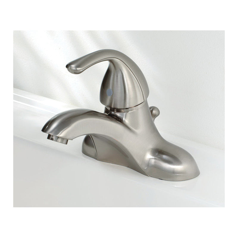 OakBrook Coastal Pop-Up Faucet 1.2 gpm 1-Faucet Handle 3-Faucet Hole Brushed Nickel Lever Handle