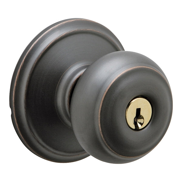 Schlage Georgian Keyed Entry Knob Brass/Zinc Aged Bronze