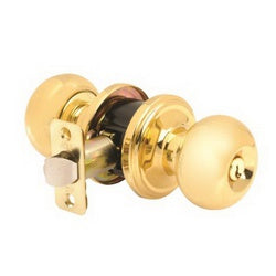 ACE Entry Door Lockset ANSI 3 Grade Keyed Key Steel Polished Brass Knob Handle 2 3/8 to 2 3/4 in Backset