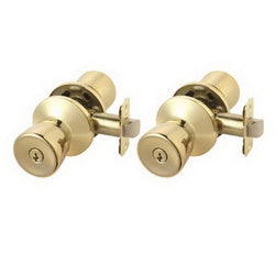 ACE Entry Door Knob Lock Kit ANSI/BHMA Grade Keyed Alike Key Steel Polished Brass Knob Handle