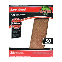 Gator Sanding Sheet 11 in L 9 in W 50 Grit Garnet Abrasive