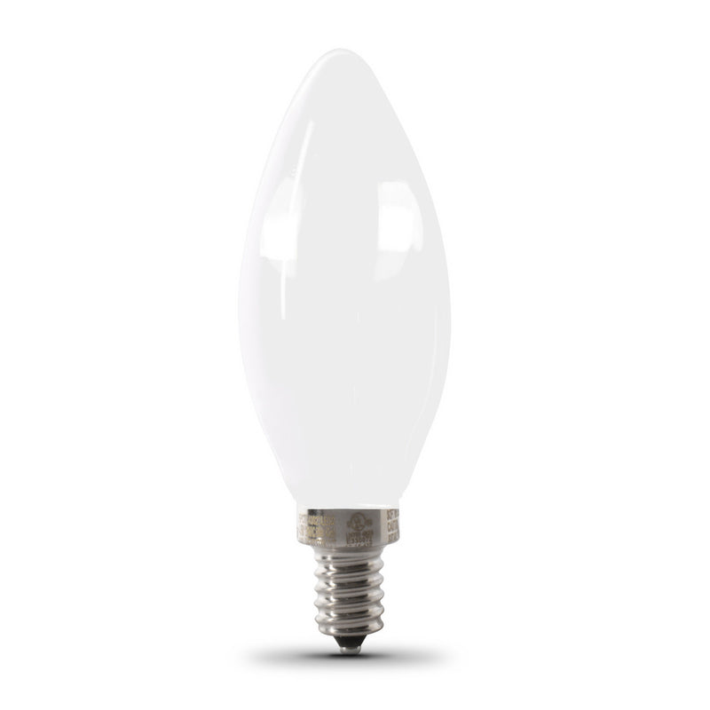 Feit Electric Dimmable LED Light Bulb Decorative 40 W Equivalent Candelabra Lamp Base Dimmable