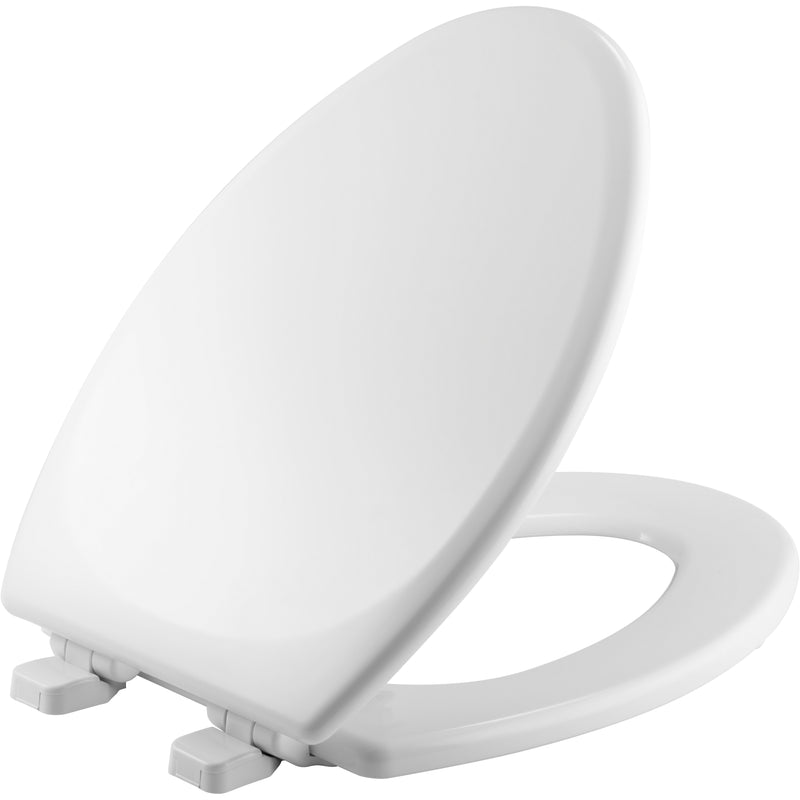 Mayfair Traditional Toilet Seat Elongated Wood White Adjustable Whisper Close Hinge