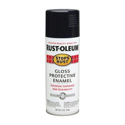 RUST OLEUM STOPS RUST Protective Enamel Spray Paint Gloss Black 12 oz Aerosol Can