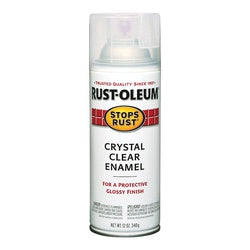 RUST OLEUM STOPS RUST Protective Enamel Spray Paint Gloss Crystal Clear 12 oz Aerosol Can