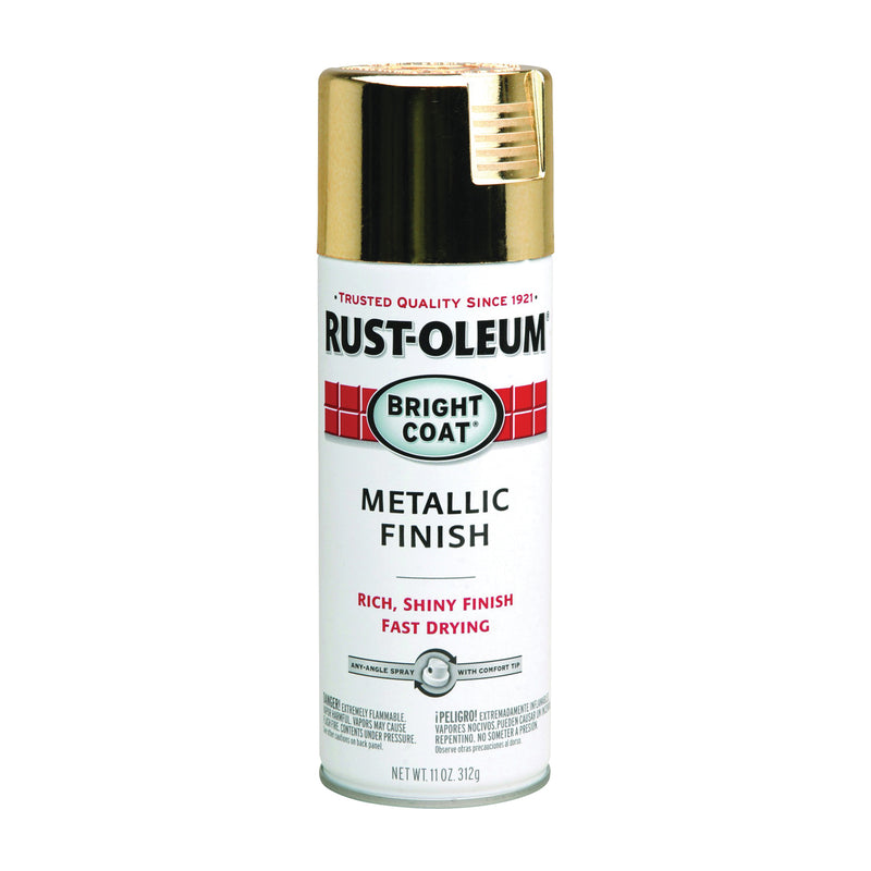 RUST-OLEUM STOPS RUST Bright Coat Spray Paint Metallic Gold 11 oz Aerosol Can