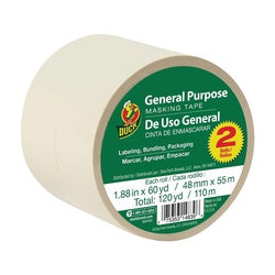 Duck Masking Tape 60 yd L 1.88 in W Beige