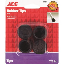 ACE 51241 Leg Tip Round Rubber Black 7/8 in Dia