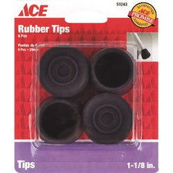 ACE 51243 Leg Tip Round Rubber Black 1 1/8 in Dia