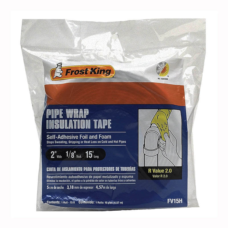 Frost King Pipe Wrap Kit 15 ft L 2 in W 1/8 in Thick 2 R-Value Silver