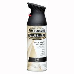 RUST OLEUM UNIVERSAL Flat Spray Paint Flat Black 12 oz Aerosol Can