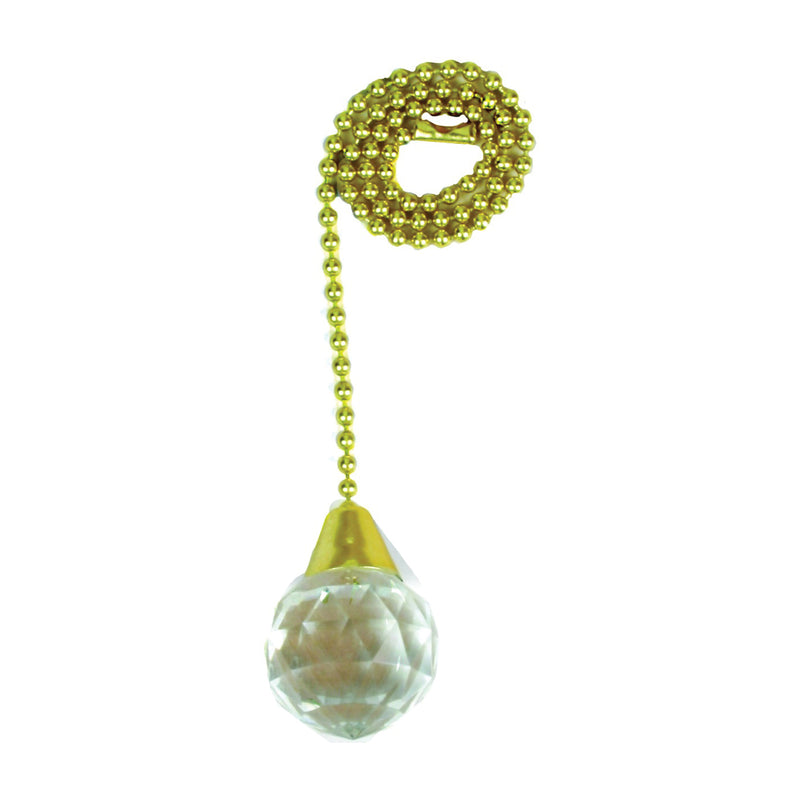Jandorf Acrylic Sphere Pull Chain 12 in L Chain Solid Brass