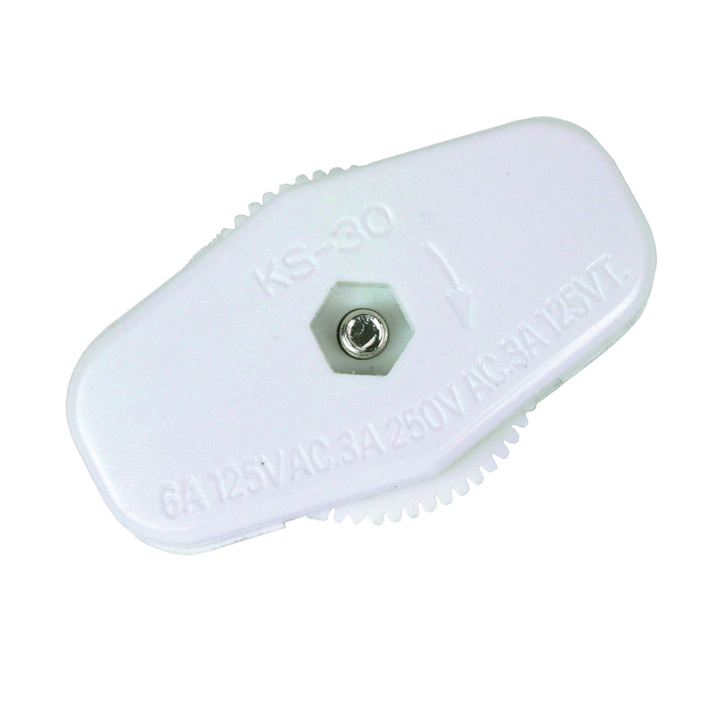 Jandorf Switch 3/6 A 125/250 V 2-Teeth Terminals Terminal White