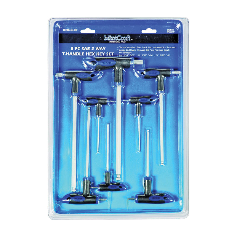 Vulcan Hex Key Set 8-Piece Chrome Vanadium Steel