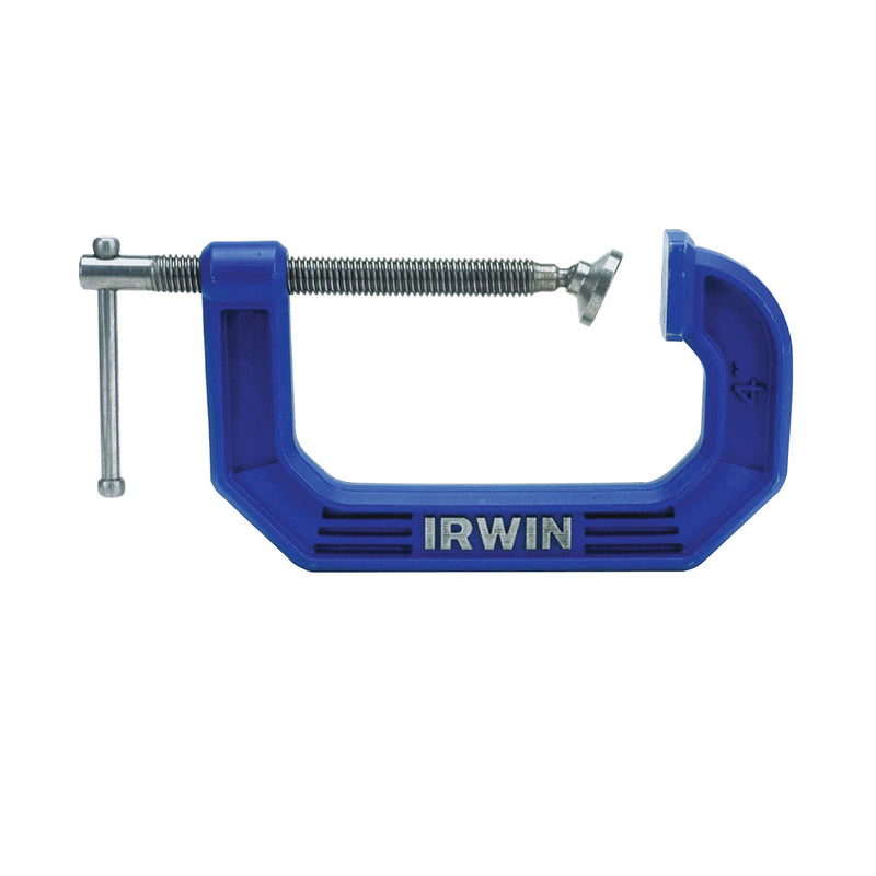 IRWIN C-Clamp 900 lb Clamping 4 in Max Opening Size 3 in D Throat Steel Body Blue Body