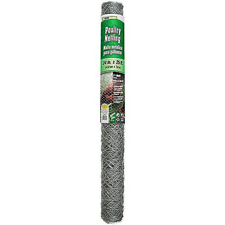 GARDEN ZONE Hex Netting 25 ft L 36 in W 20 ga Gauge Hex Mesh 1 in Mesh Steel Galvanized Gray