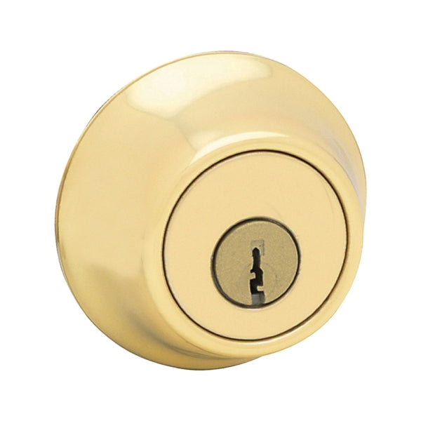 Kwikset Deadbolt Polished Brass 2-3/8 to 2-3/4 in Backset K3 Keyway