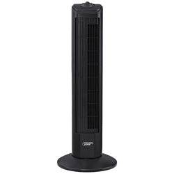 PowerZone Oscillating Fan Tower 120 V 0.45 A 90 deg Sweep 28 in Dia Blade Plastic Blade Black