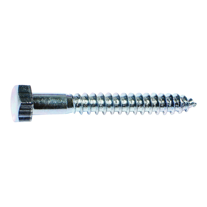 MIDWEST FASTENER Lag Screw 3/8 in Thread 4-1/2 in OAL Zinc