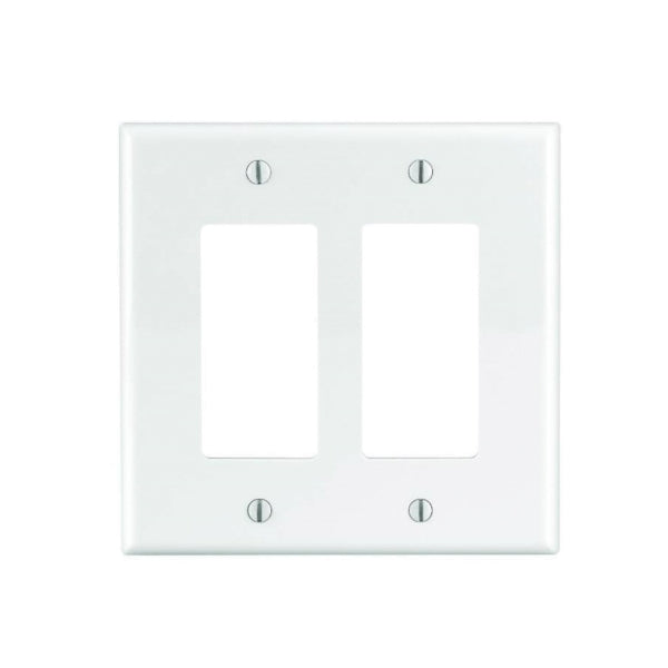 Leviton Decora Wallplate 4.88 in L 4.94 in W 2-Gang Nylon White