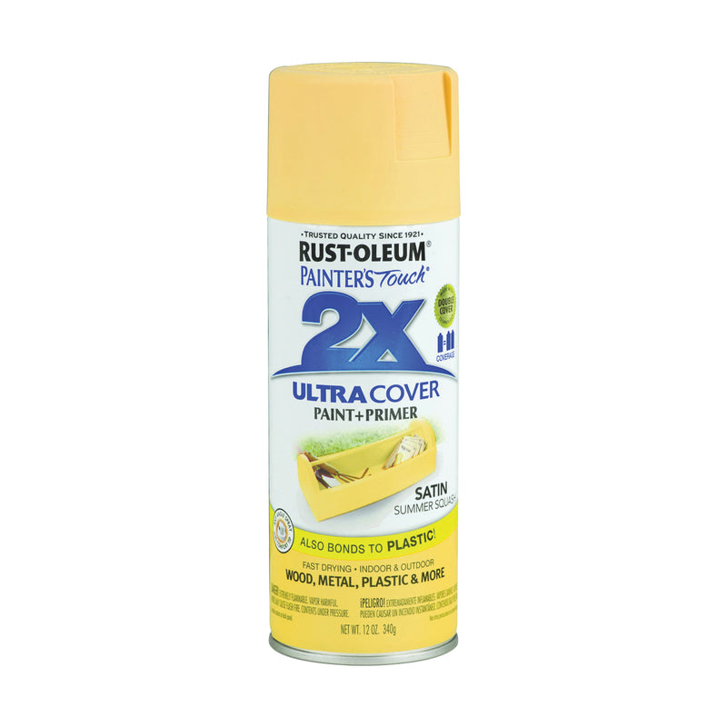 RUST-OLEUM PAINTER'S Touch Satin Spray Paint Satin Summer Squash 12 oz Aerosol Can