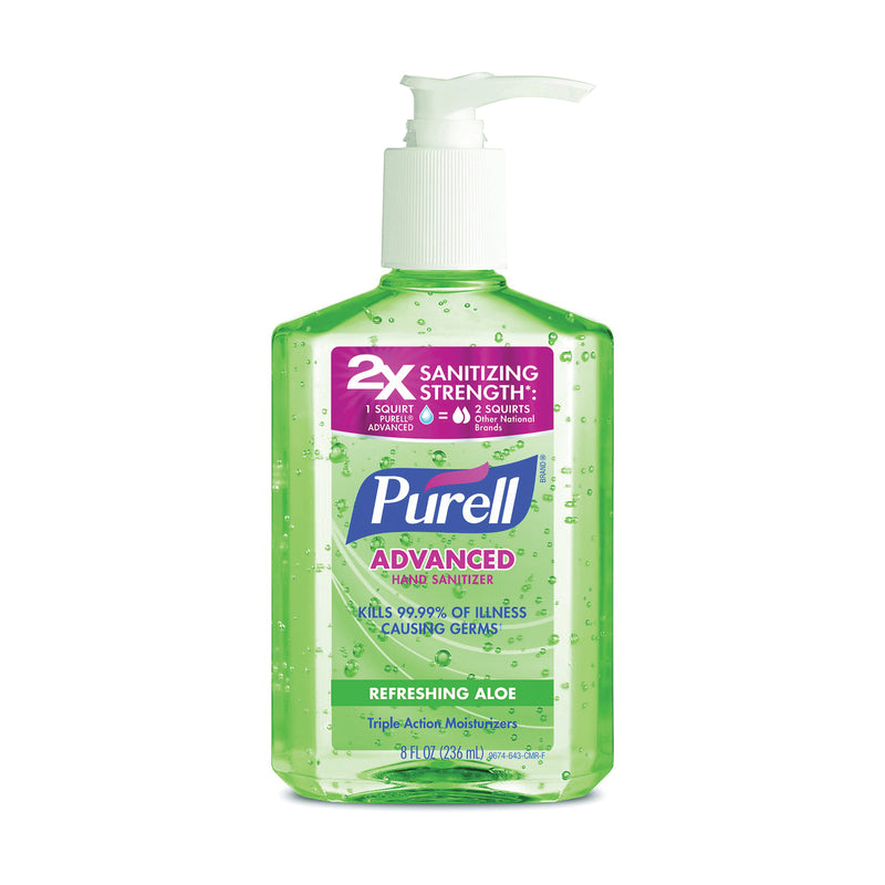 PURELL Hand Sanitizer Light Green Alcohol Light Green 8 oz Bottle