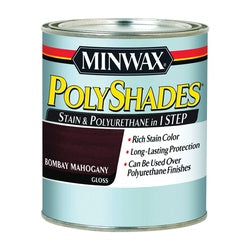 Minwax PolyShades Wood Stain and Polyurethane Gloss Bombay Mahogany Liquid 1 qt Can