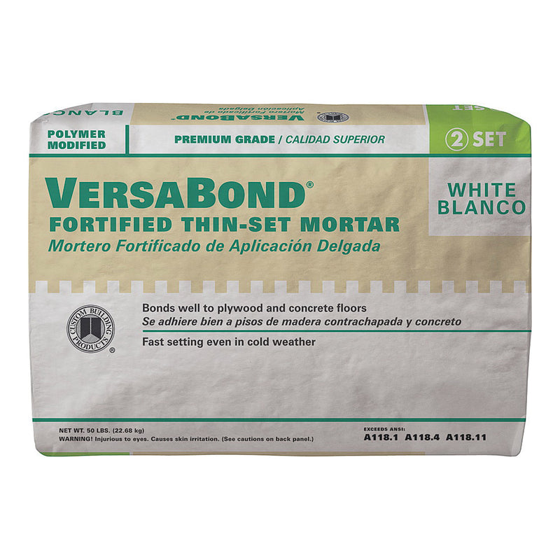 CUSTOM VersaBond Flex Thin-Set Mortar White Powder 50 lb Bag