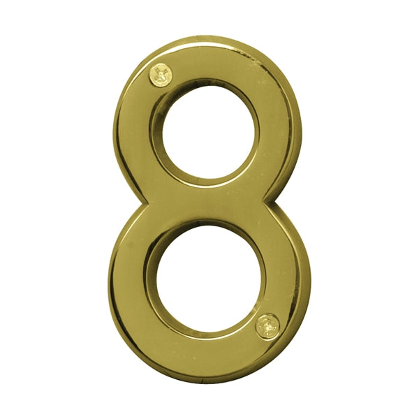 HY-KO Prestige House Number Character: 8 4 in H Character Brass Character Solid Brass