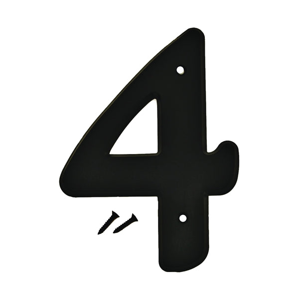 HY-KO 30200 Series House Number Character: 4 6 in H Character Black Character Plastic