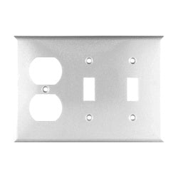 Eaton Wiring Devices Combination Wallplate 4 1/2 in L 6 3/8 in W 3 Gang Thermoset White