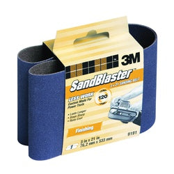 3M Sanding Belt 3 in W 21 in L 120 Grit Fine Aluminum Oxide Abrasive