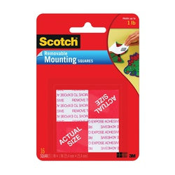 Scotch Mounting Square 1 in L 1 in W Black