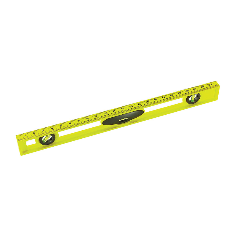 STANLEY I-Beam Level 24 in L 3 -Vial 2 -Hang Hole Non-Magnetic ABS Yellow