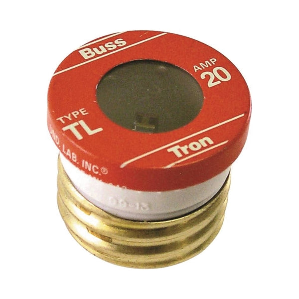 Bussmann Time-Delay Plug Fuse 20 A 125 V 10 kA Interrupt Plastic Body