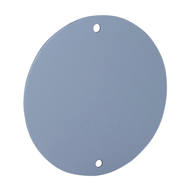 HUBBELL Cover 4-1/8 in W Round Aluminum Gray Powder-Coated