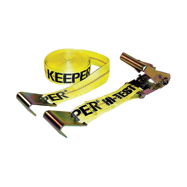 KEEPER Tie-Down 2 in W 27 ft L Polyester Yellow 3333 lb Hook End Fitting