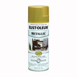 RUST OLEUM STOPS RUST Metallic Spray Paint Metallic Gold Rush 11 oz Aerosol Can