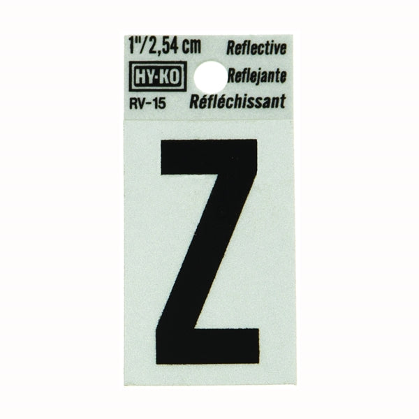 HY-KO Reflective Letter Character: Z 1 in H Character Black Character Silver Background Vinyl