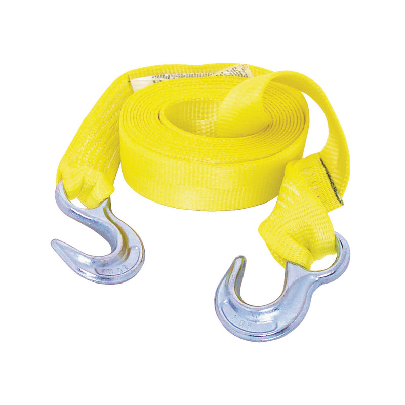 KEEPER Emergency Tow Strap 12000 lb 2 in W 15 ft L Hook End Polyester Yellow