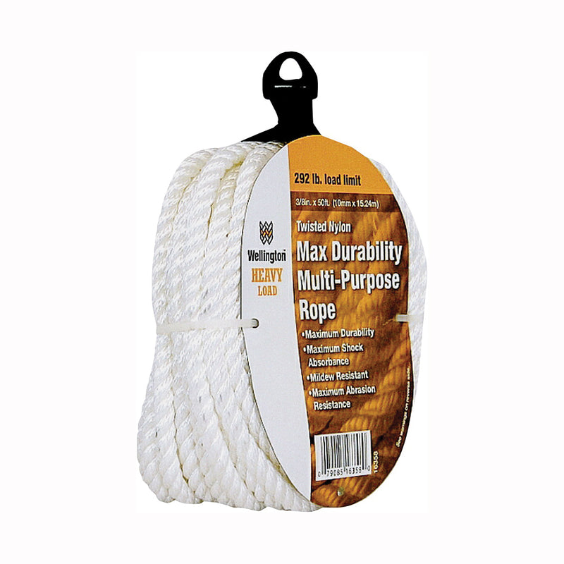 Wellington Rope 1/4 in Dia 50 ft L 292 lb Working Load Nylon White