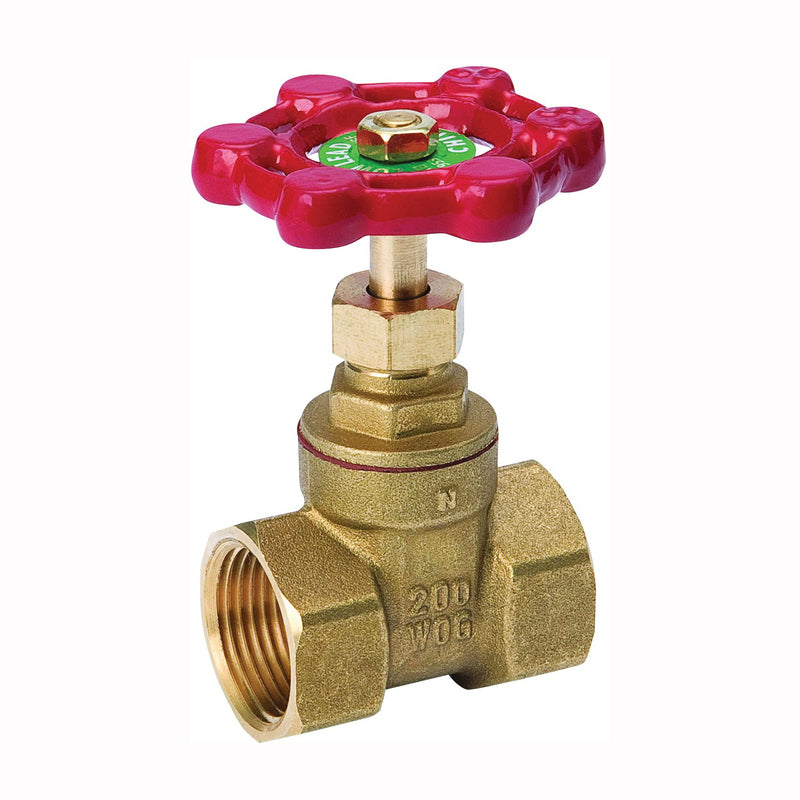 B & K ProLine Gate Valve 1-1/2 in Connection FPT 200/125 psi Pressure Brass Body