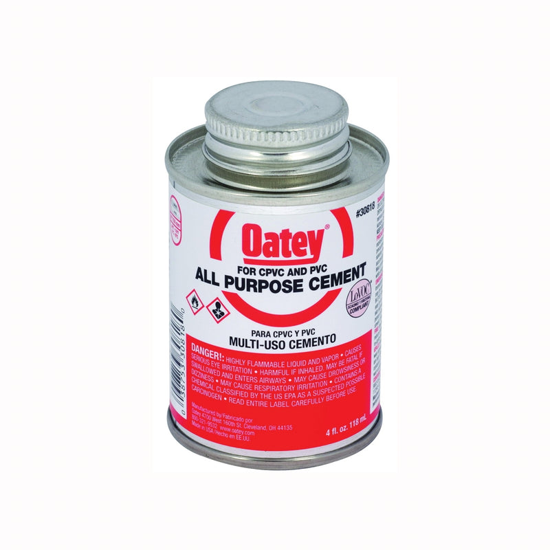 Oatey Solvent Cement 4 oz Can Liquid Milky Clear