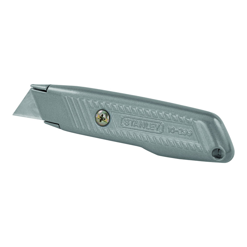 STANLEY Utility Knife 2-7/16 in L Blade 3 in W Blade HCS Blade Contour-Grip Handle Gray Handle