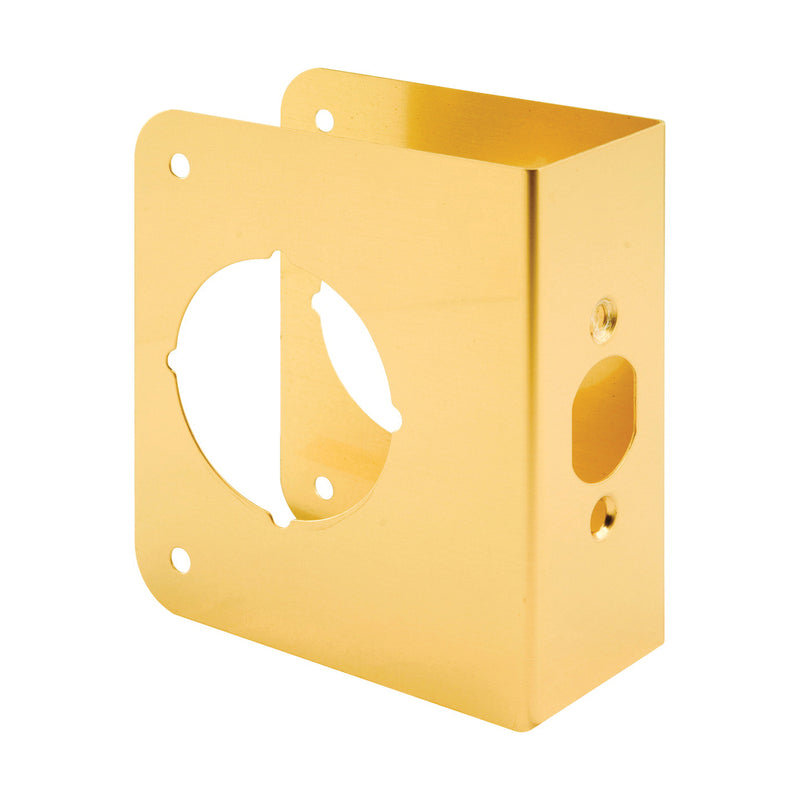 Prime-Line Lock and Door Reinforcer 2-3/8 in Backset 1-3/4 in Thick Door Brass Brass 4-1/2 in H