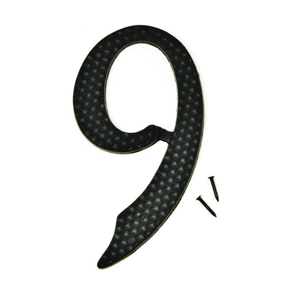 HY-KO House Number Character: 9 4-3/4 in H Character 2-3/4 in W Character Black Character Aluminum