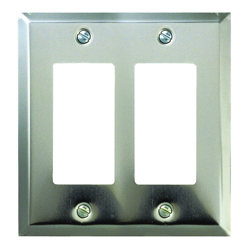 Amerelle Wallplate 4-15/16 in L 4-9/16 in W 2-Gang Steel Polished Chrome