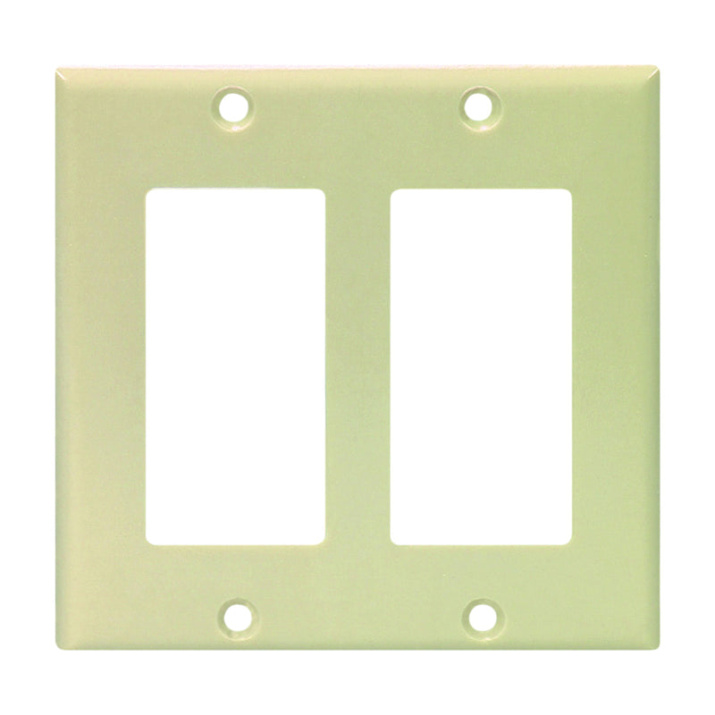 Eaton Cooper Wiring 2152 Series Wallplate 4-1/2 in L 4.56 in W 4-Gang Thermoset Ivory High-Gloss