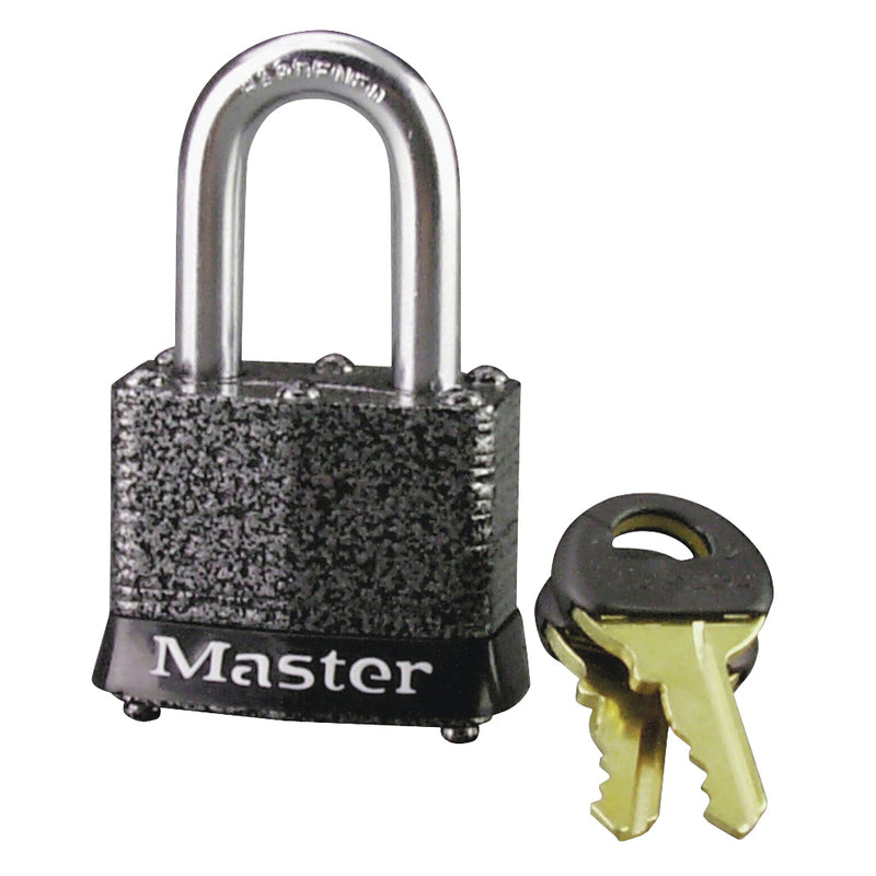 Master Lock Keyed Padlock Different Key 9/32 in Dia Shackle 1-1/8 in H Shackle Steel Shackle Steel Body